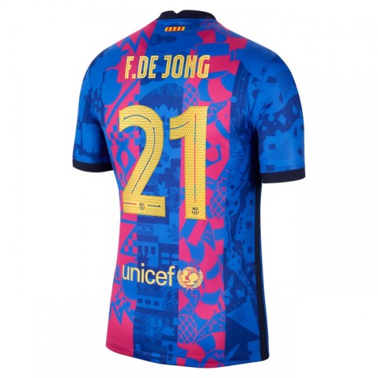 Camisola FC Barcelona Frenkie de Jong 21 Equipamento Terceiro 2021-2022 Manga Curta